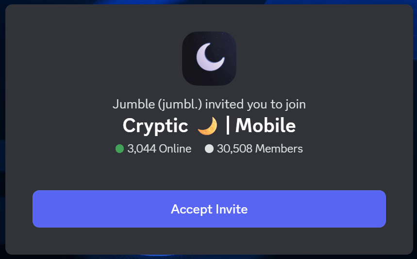 Join Official Cryptic Discord Server